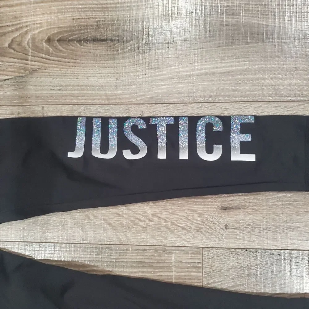 Girls Leggings Size 10-12 Justice Kids Black and Gray Leggings Set 3 Pieces